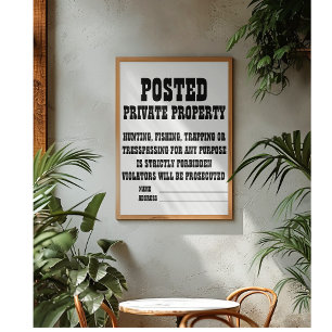 Anpassad Privat Egendom Typografi Konst Poster