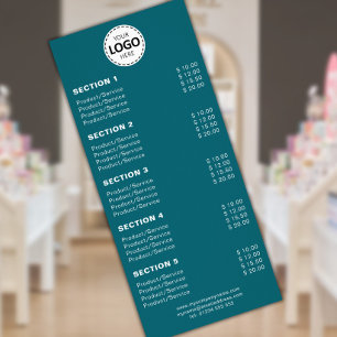 Anpassad Produkt/Tjänster Enkel Teal Reklamkort