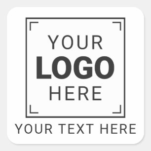 Anpassad professionell logotyp och text för företa fyrkantigt klistermärke