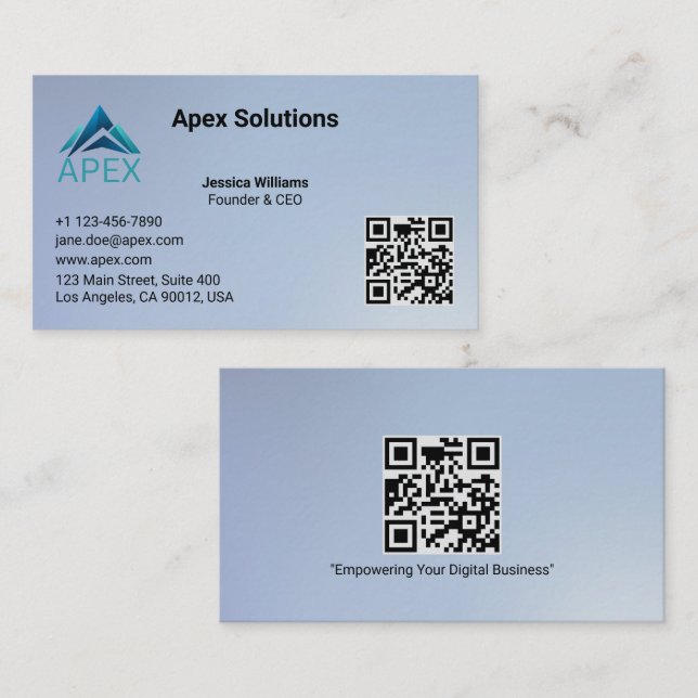 Anpassad professionell modern minimalism med QR-ko Visitkort (Fram/baksida)