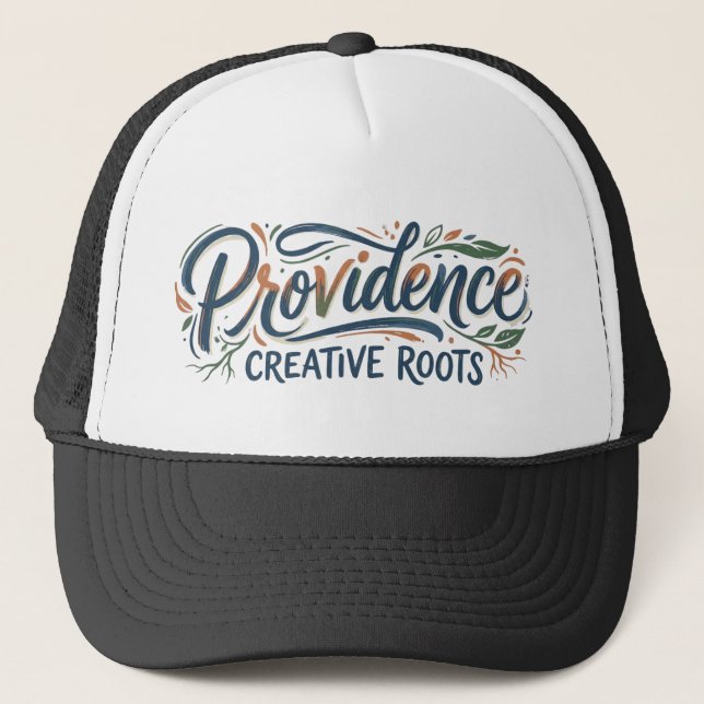 Anpassad Providence läderlapp Trucker Hatt Keps (Framsida)