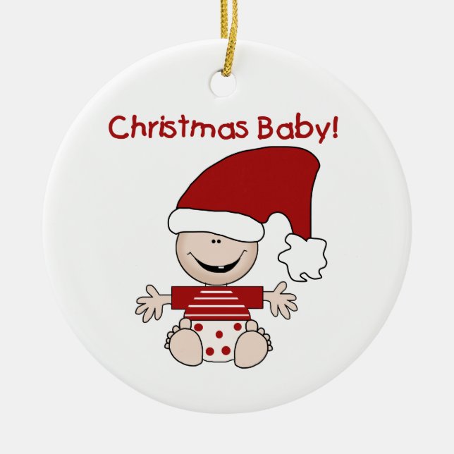 Anpassad prydnadsföremål i julklapp Baby Julgransprydnad Keramik (Framsidan)