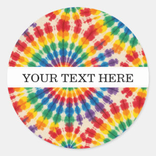Anpassad Psykedelisk Tie Dye Groovy Retro-dekale Runt Klistermärke