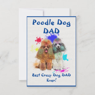 Anpassad Pudel pappa Hund Bästa Galna Hund Pappa Tack Kort