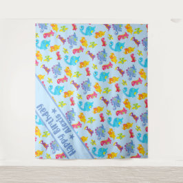 Anpassad pudrig blå söt dinosaurie tema födelsedag