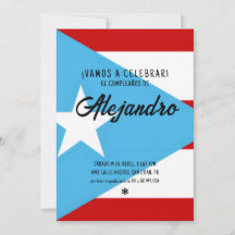Anpassad Puerto Rico födelsedagsinbjudan Cumpleano