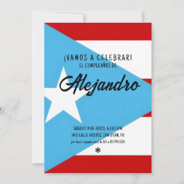 Anpassad Puerto Rico födelsedagsinbjudan Cumpleano Inbjudningar