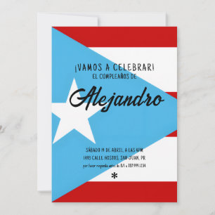 Anpassad Puerto Rico födelsedagsinbjudan Cumpleano Inbjudningar