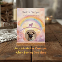 Anpassad Pug-minnestavla i akryl – Lägg till namn,