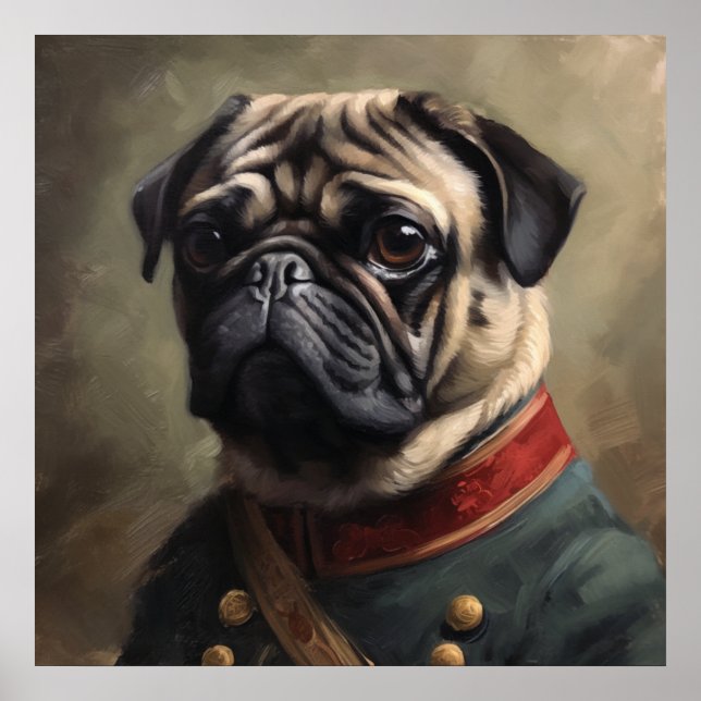 Anpassad Pug Regal Historisk Militär Affisch (Framsidan)
