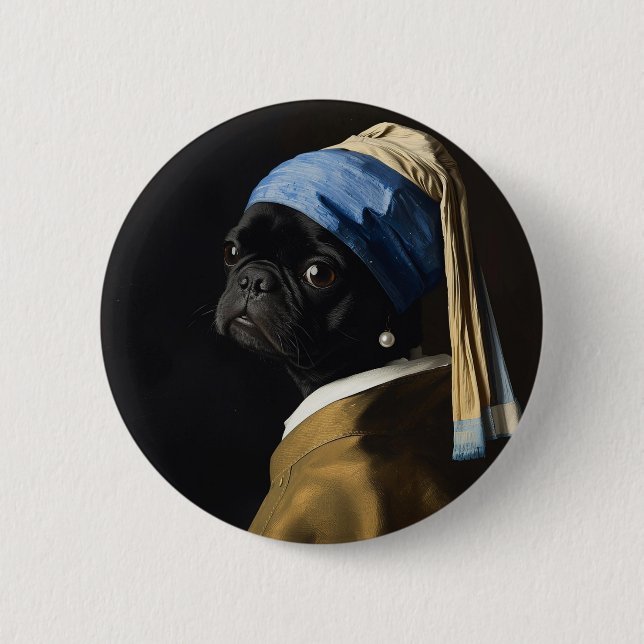 Anpassad Pug som populär ikonisk bild Knapp (Framsida)