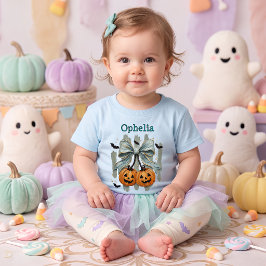 Anpassad Pumpa Körsbärsbåge Halloween Pastell T Shirt