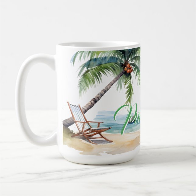 Anpassad Punta Cana Beach Souvenir Kaffemugg (Vänster)
