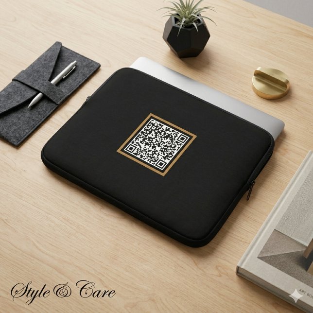 Anpassad QR-kod för bärbar datorfodral för varumär (Custom QR Code Laptop Sleeve for Brand Promotion)
