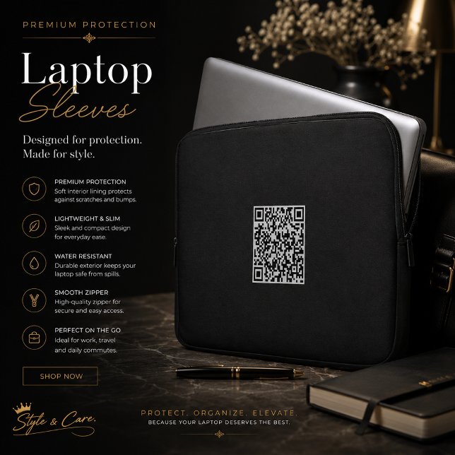 Anpassad QR-kod för bärbar datorsleeve för varumär Laptop Fodral (Custom QR Code Laptop Sleeve for Brand Promotion)