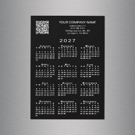 Anpassad QR-kod för företag 2027 Kalender Svart Ma