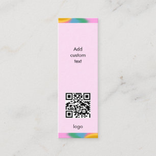 anpassad qr-kod för företag enkel rosa bokmärke ko mini visitkort