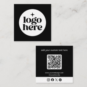 Anpassad QR-kod för logotyp för sociala medier Fyrkantigt Visitkort