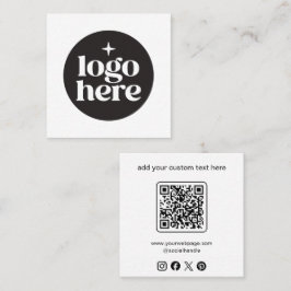 Anpassad QR-kod för logotyp för sociala medier Fyrkantigt Visitkort