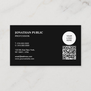 Anpassad QR-kod Ladda upp din logotyp Svart och vi Visitkort