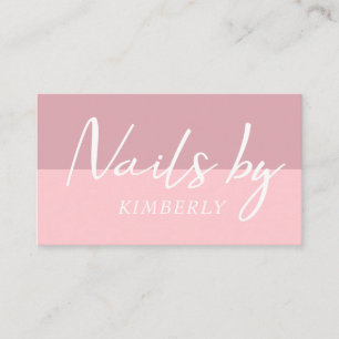 Anpassad QR-kod Nails Art Rosa Lila Minimalistisk Visitkort