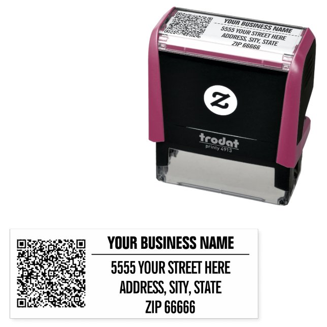 Anpassad QR-kod Namn Adress Självbläckande stämpel (In Situ)