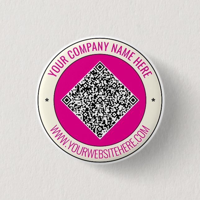 Anpassad QR-kod och text Märkt knapp Exempel (Framsida)