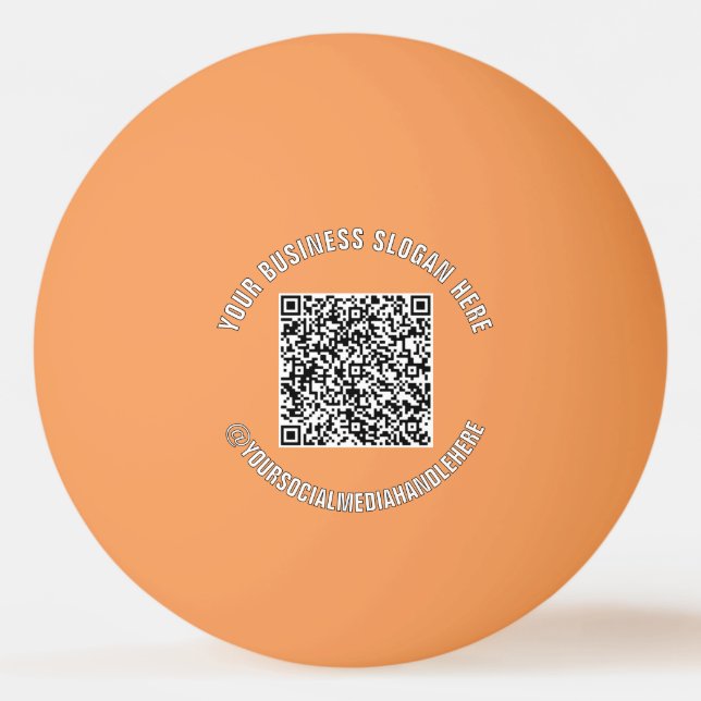 Anpassad QR-kod och text Reklam Pingisboll (Framsidan)