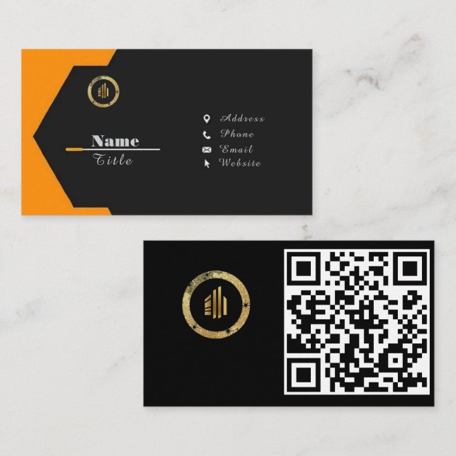 Anpassad QR-kod professionell Visitkort (Fram/baksida)