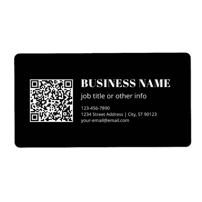 Anpassad QR-kod & Redigerbar Retro-moder text Fraktsedel (Framsidan)