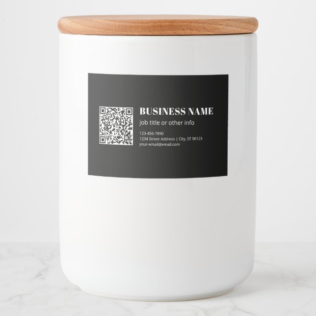 Anpassad QR-kod & Redigerbar Retro-moder text Mat Etiketter (Framsida)