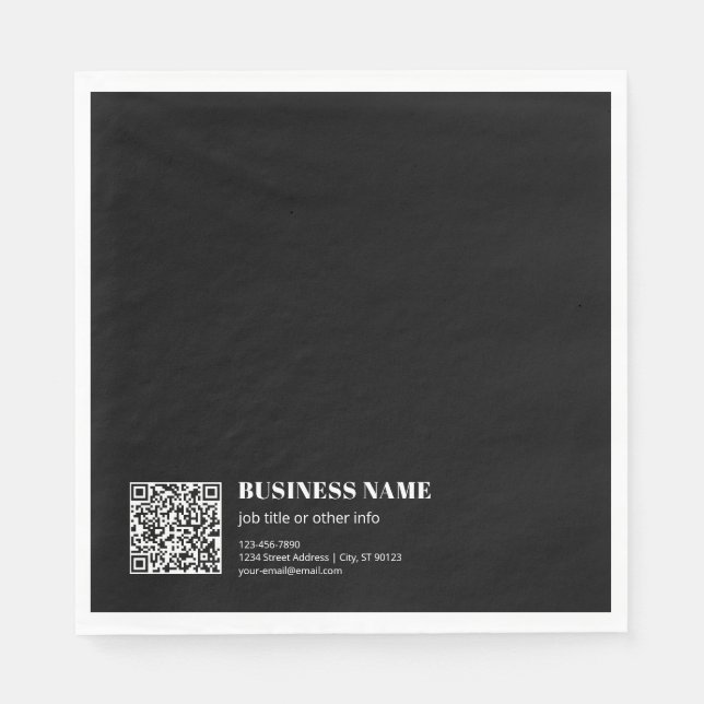Anpassad QR-kod & Redigerbar Retro-moder text Pappersservett (Framsidan)