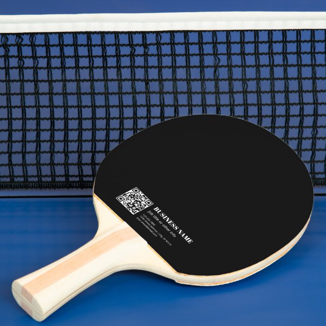 Anpassad QR-kod & Redigerbar Retro-moder text Pingisracket (Insitu)