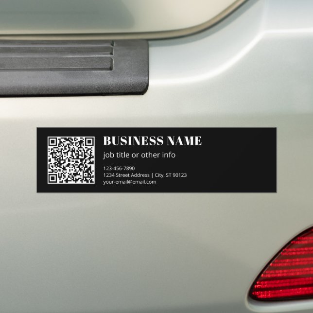 Anpassad QR-kod & Redigerbar Retro-moderan text Bildekal (På Bil)