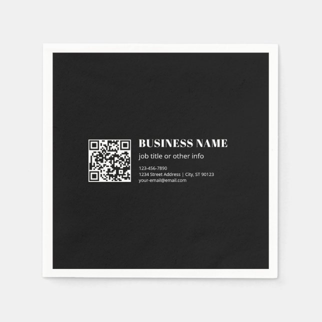Anpassad QR-kod & Redigerbar Retro-moderan text Pappersservett (Framsidan)