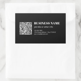 Anpassad QR-kod & Redigerbar Retro-moderan text Rektangulärt Klistermärke
