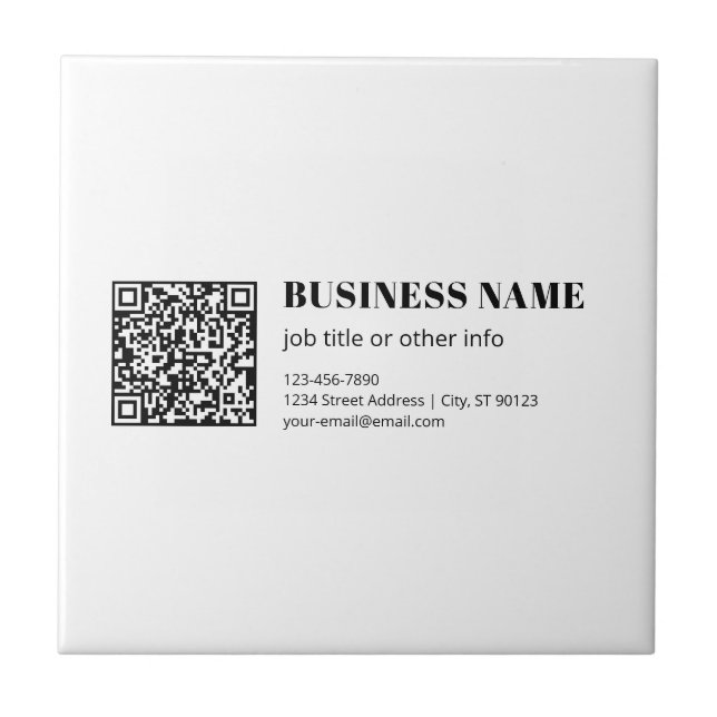 Anpassad QR-kod & Redigerbar Retro-modern text Kakelplatta (Framsidan)