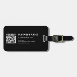 Anpassad QR-kod & Redigerbar Retro-Moderna Text Bagagebricka