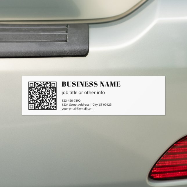 Anpassad QR-kod & Redigerbar Retro-Moderna Text Bildekal (På Bil)