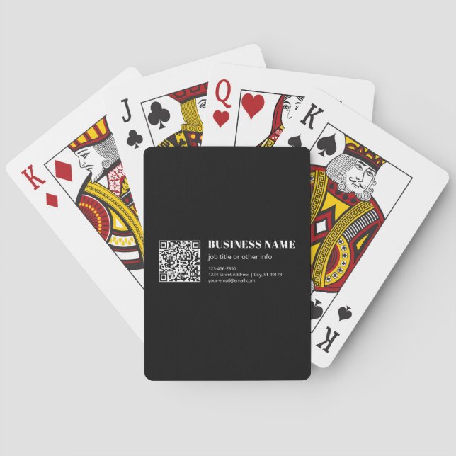 Anpassad QR-kod & Redigerbar Retro-Moderna Text Casinokort (Baksidan)