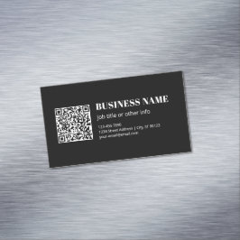 Anpassad QR-kod & Redigerbar Retro-Moderna Text Magnetiska Visitkort