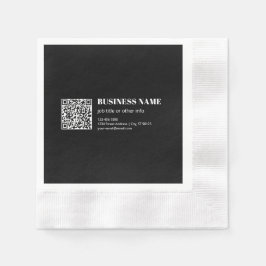 Anpassad QR-kod & Redigerbar Retro-Moderna Text Pappersservett