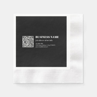 Anpassad QR-kod & Redigerbar Retro-Moderna Text Pappersservett