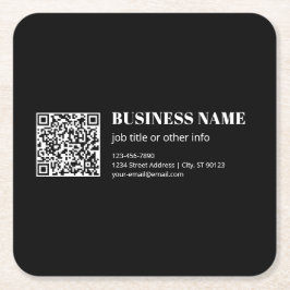Anpassad QR-kod & Redigerbar Retro-Moderna Text Underlägg Papper Kvadrat