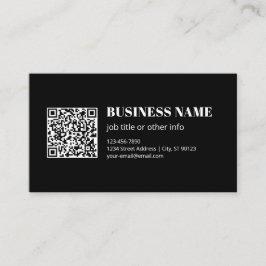 Anpassad QR-kod & Redigerbar Retro-Moderna Text Visitkort