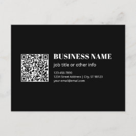 Anpassad QR-kod & Redigerbar Retro-Moderna Text Vykort