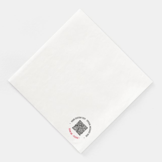 Anpassad QR-kod Skanna Info Text och Färger Servet Pappersservett (Hörn)
