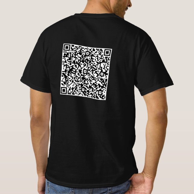 Anpassad QR-kod T-shirt exempel (Baksida)