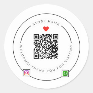 Anpassad QR-kod Tack-märke   Instagram Runt Klistermärke