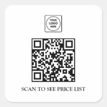 Anpassad QR-kodlogotypdekalj för företagsmeny